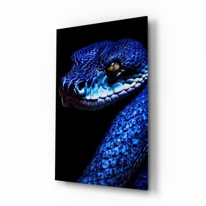 Blue Viper Glass Wall Art
