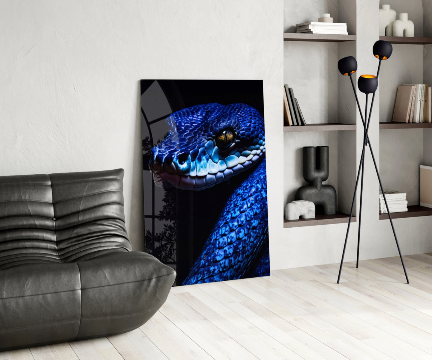 Blue Viper Glass Wall Art
