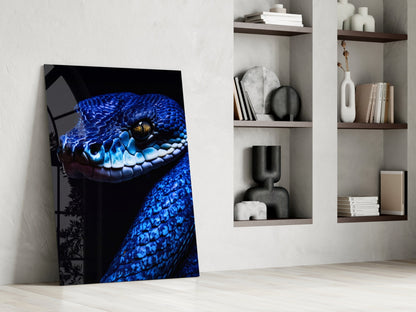 Blue Viper Glass Wall Art