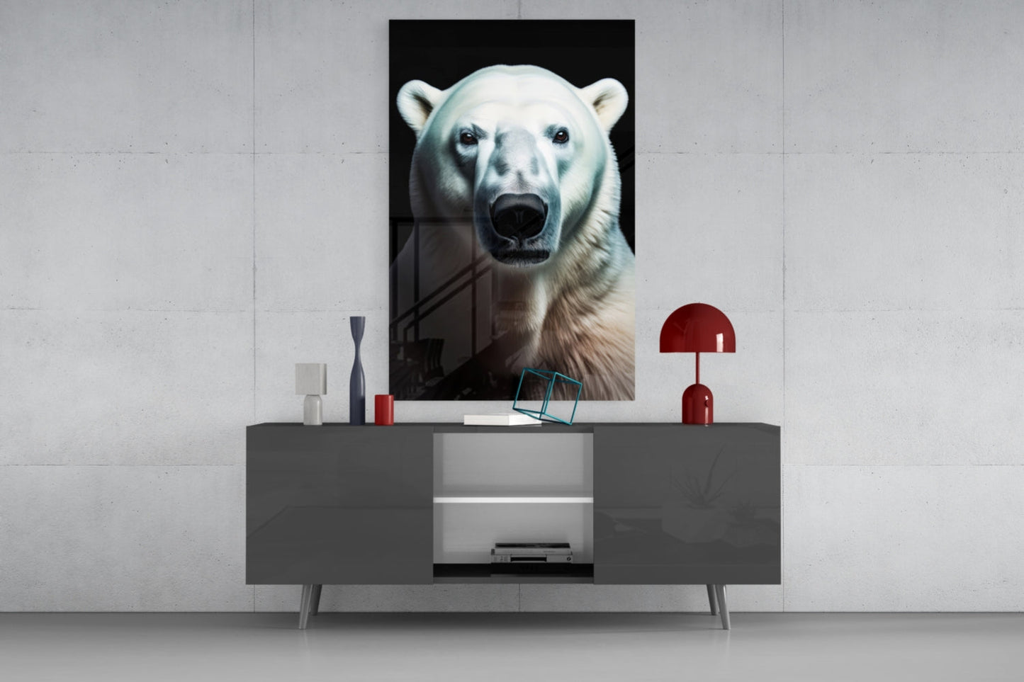 Polar Bear Glass Wall Art