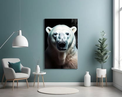 Polar Bear Glass Wall Art