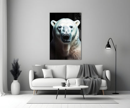 Polar Bear Glass Wall Art