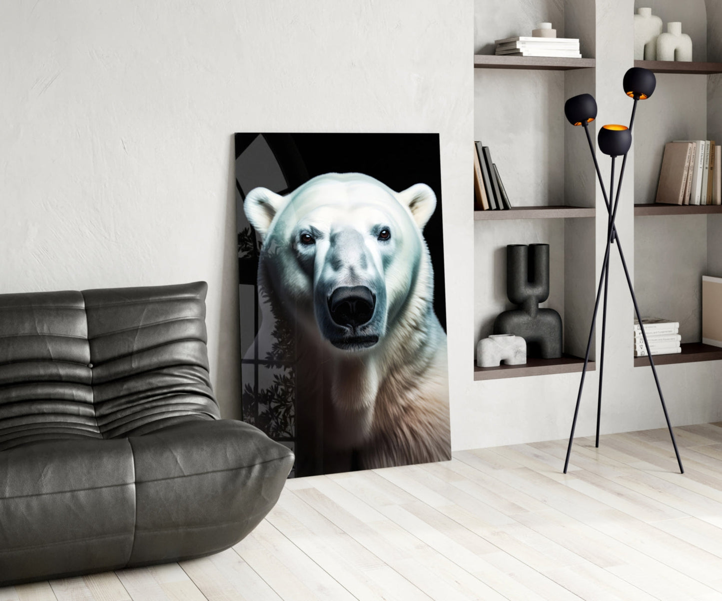 Polar Bear Glass Wall Art