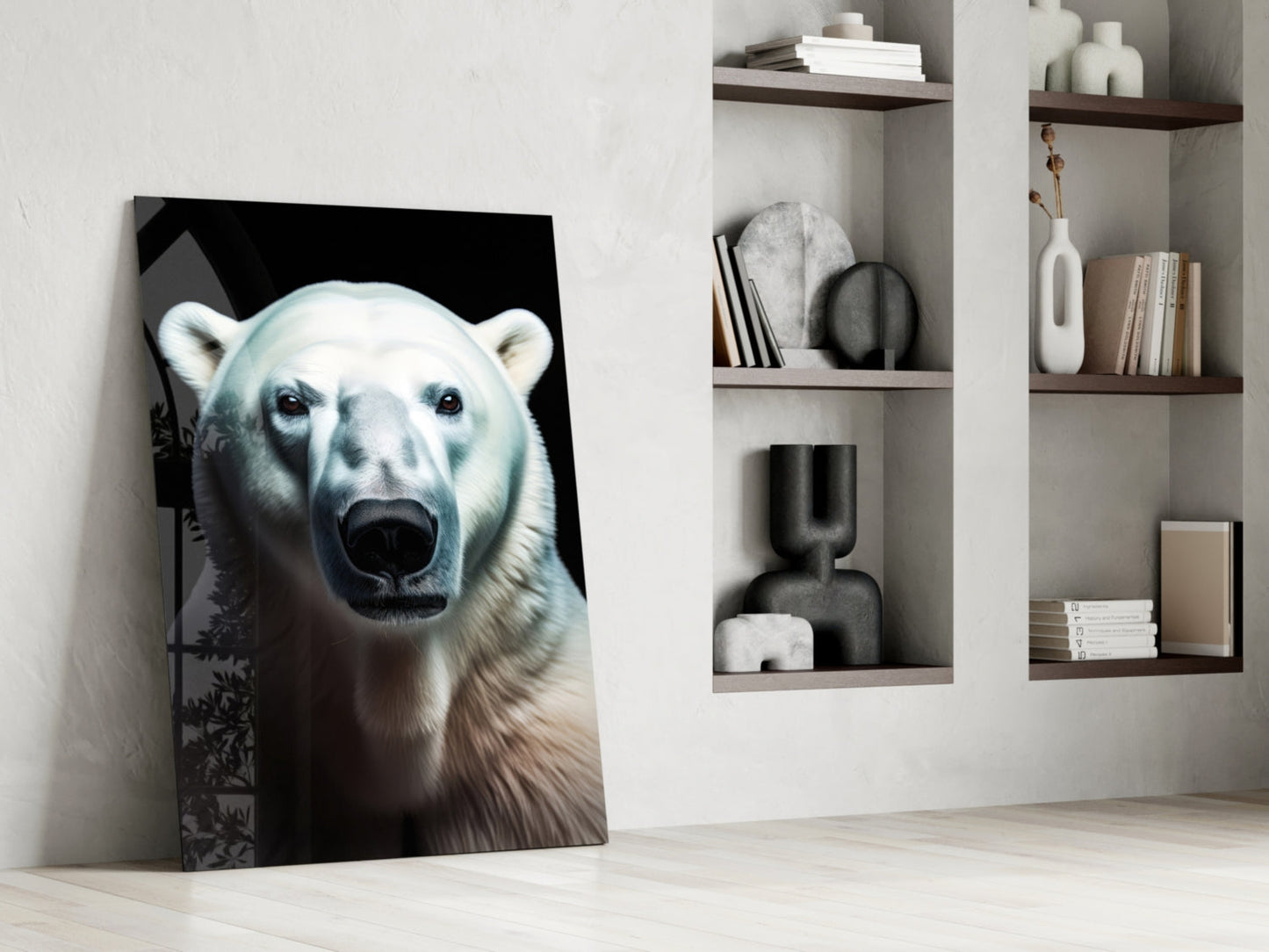 Polar Bear Glass Wall Art