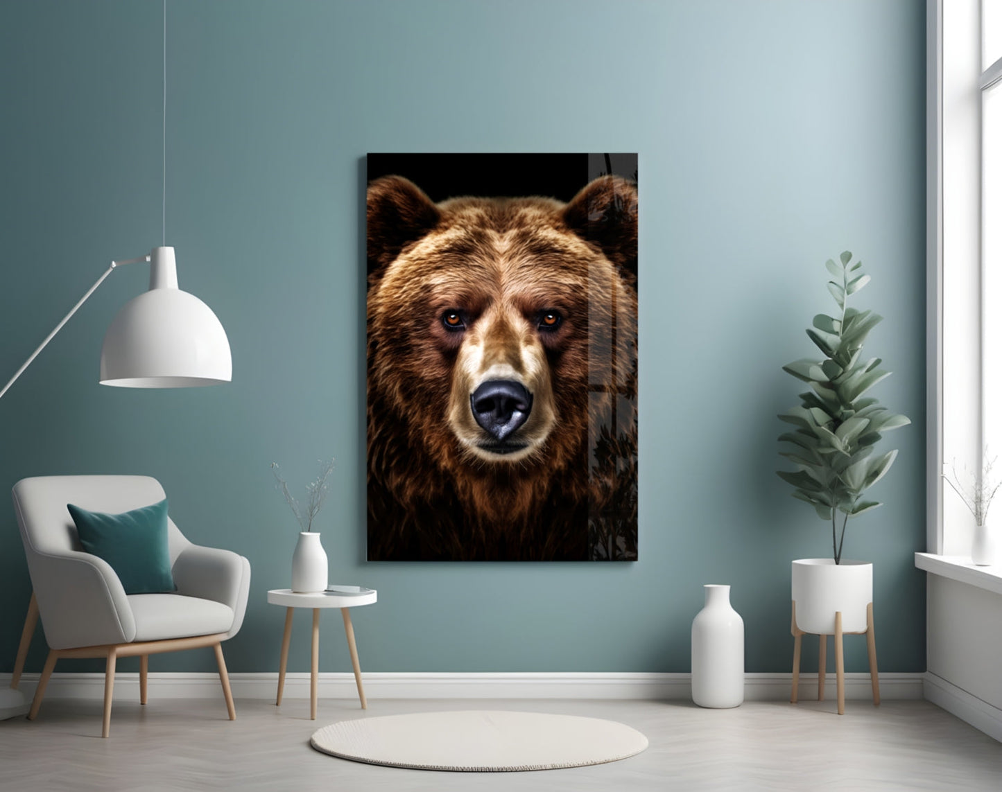 Grizzly Bear Glass Wall Art