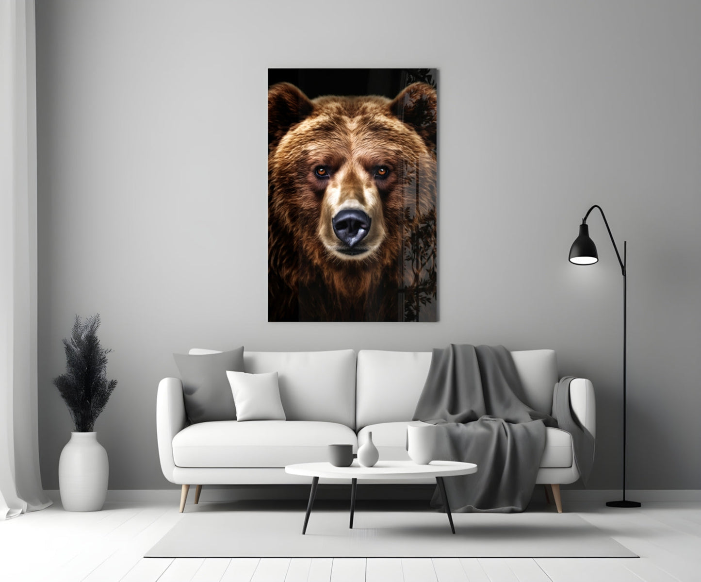 Grizzly Bear Glass Wall Art