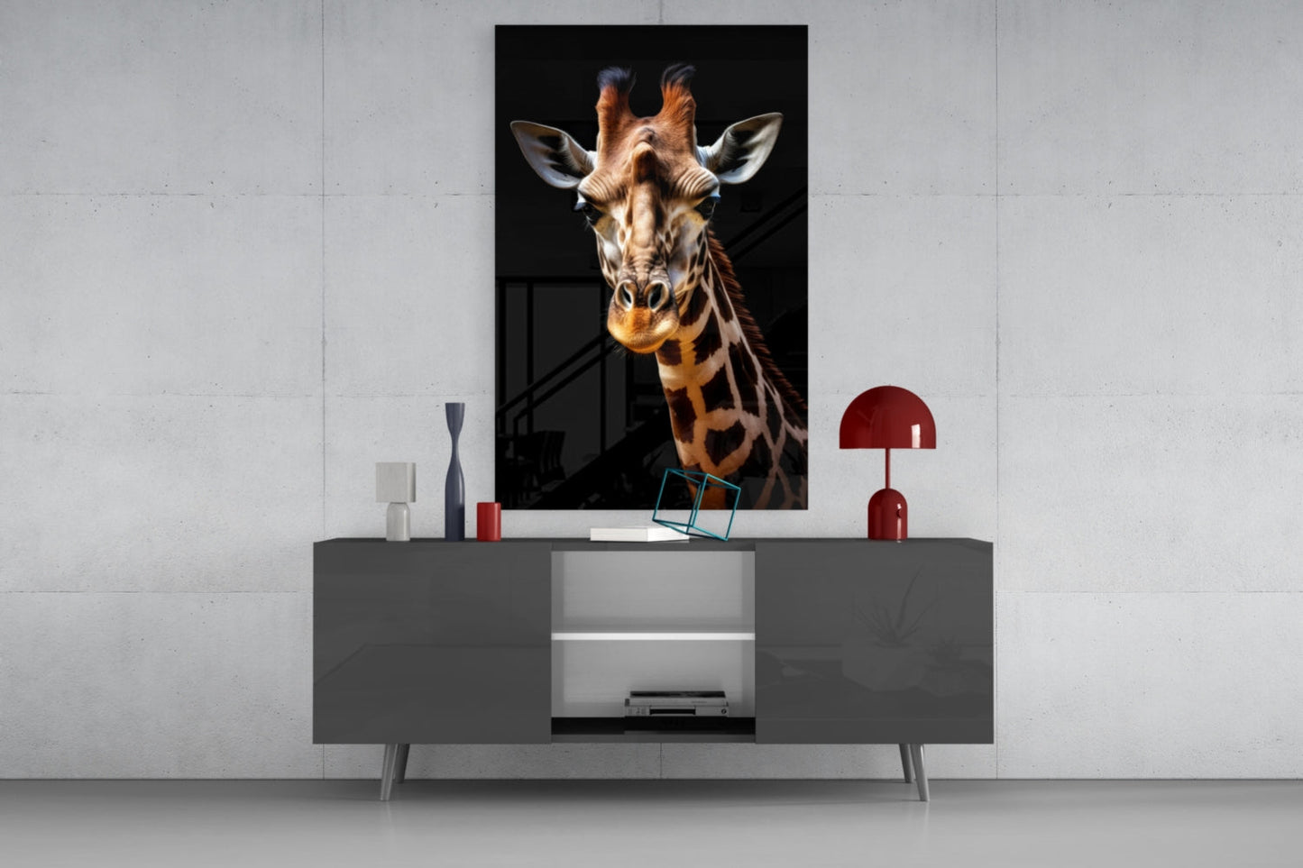 Gentle Giraffe Glass Wall Art
