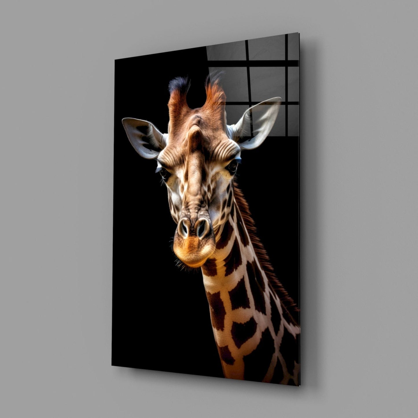 Gentle Giraffe Glass Wall Art