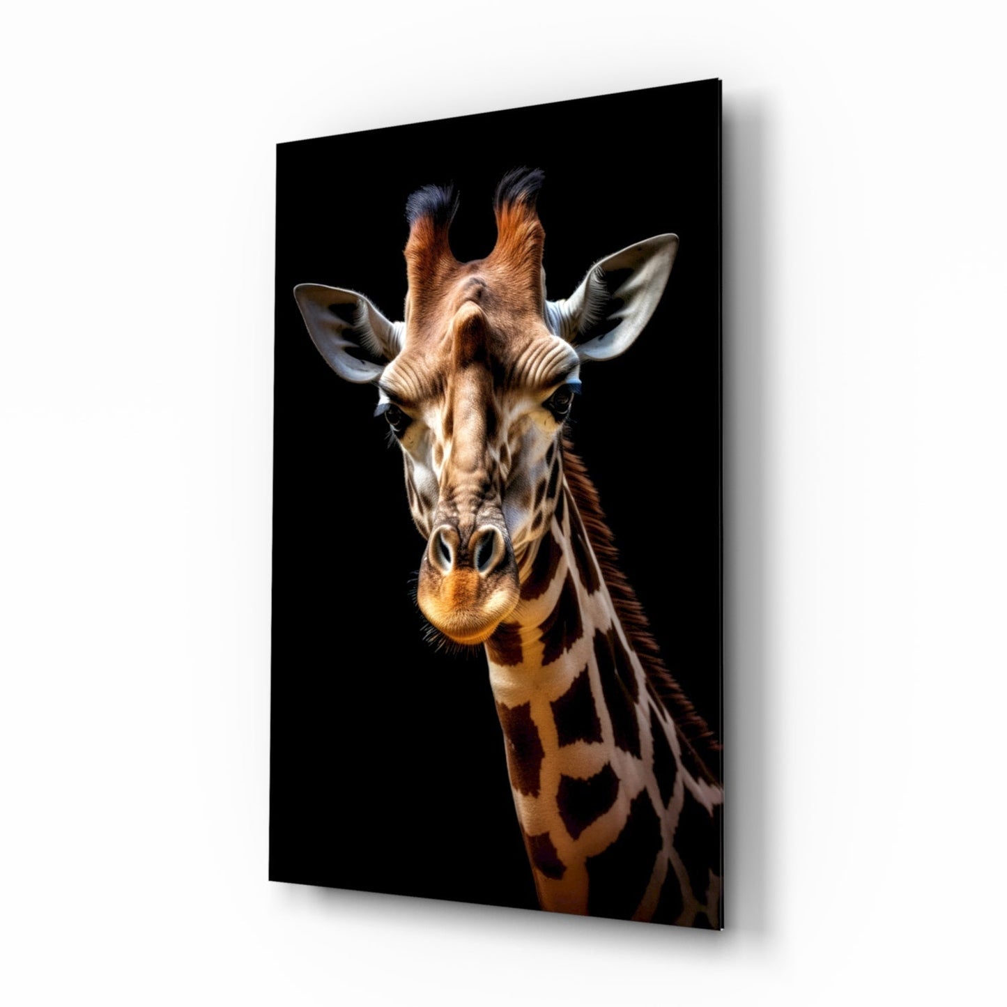 Gentle Giraffe Glass Wall Art