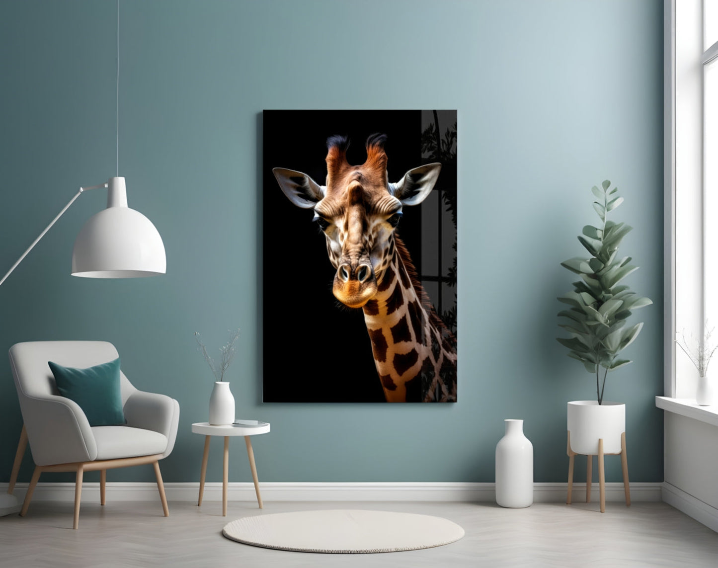Gentle Giraffe Glass Wall Art