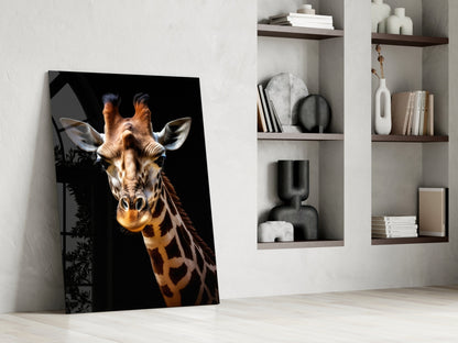 Gentle Giraffe Glass Wall Art