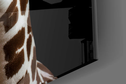 Light Colored Giraffe Portrait Glass Wall Art