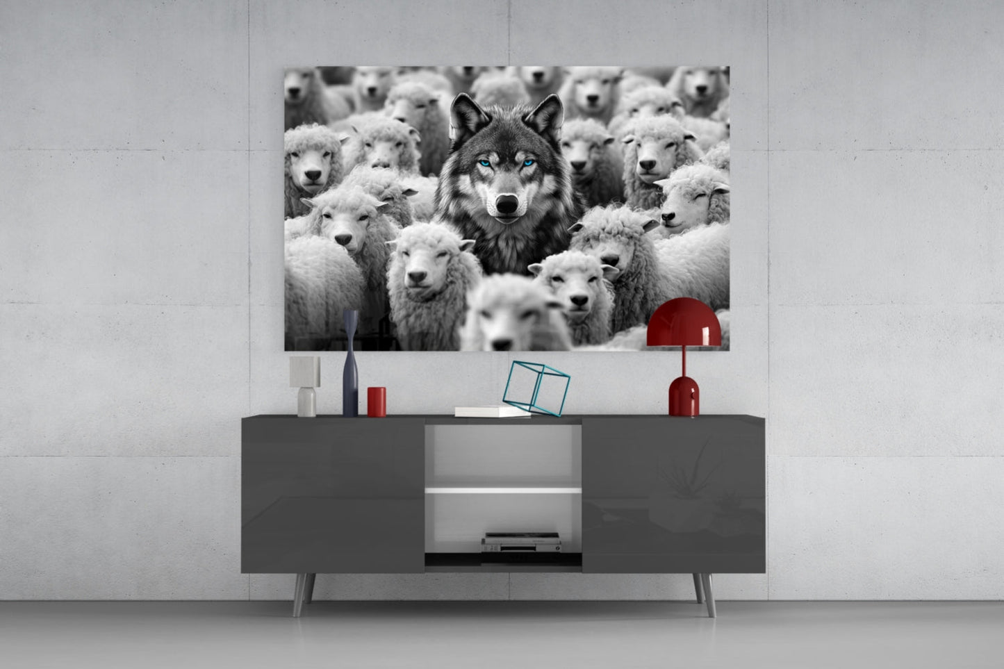 Wolf in Sheep's Clothing Glass Wall Art