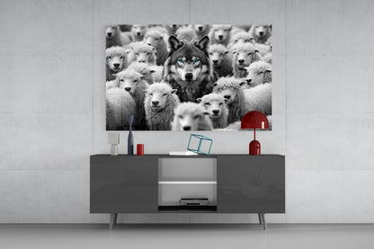 Wolf in Sheep's Clothing Glass Wall Art