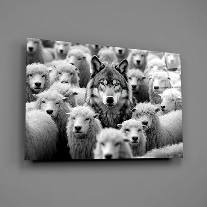 Wolf in Sheep's Clothing Glass Wall Art