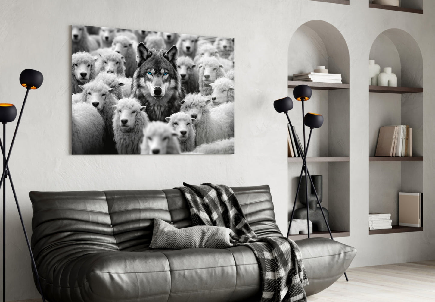 Wolf in Sheep's Clothing Glass Wall Art