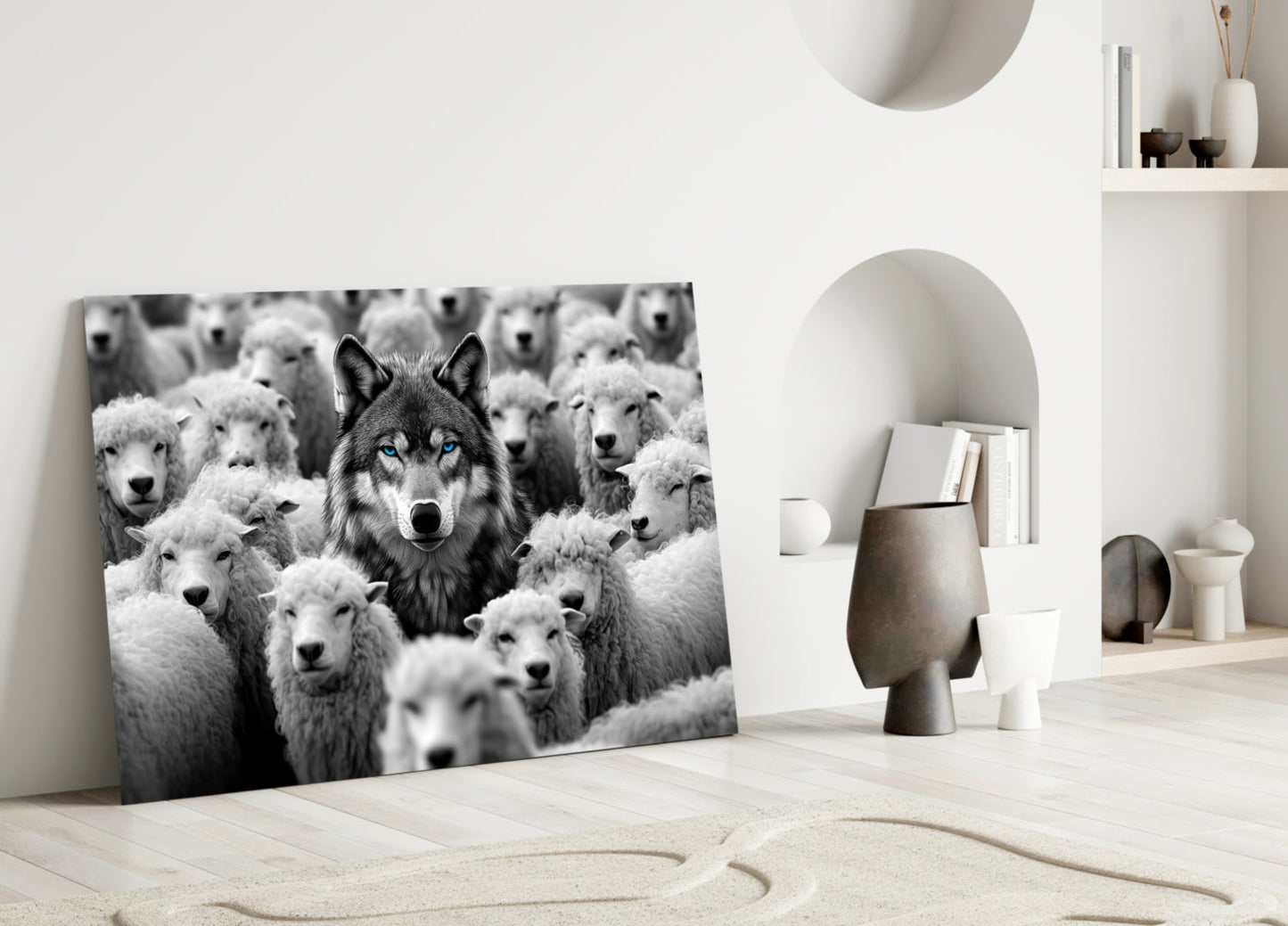 Wolf in Sheep's Clothing Glass Wall Art