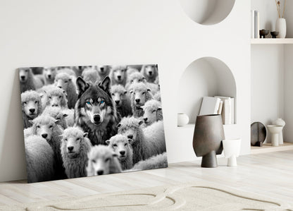 Wolf in Sheep's Clothing Glass Wall Art