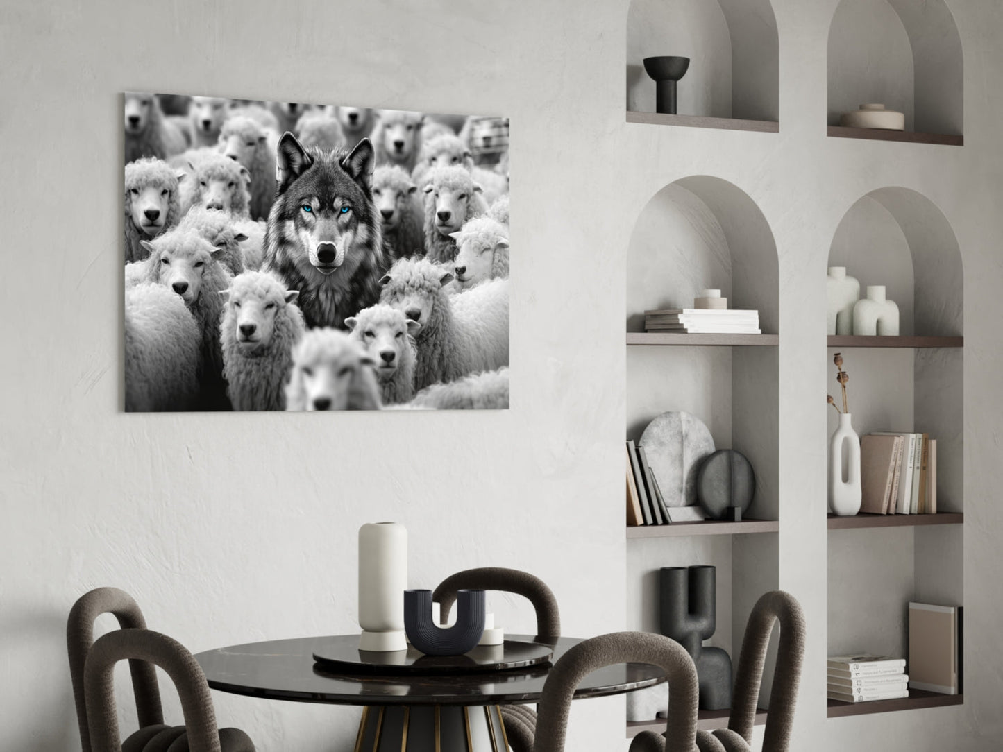 Wolf in Sheep's Clothing Glass Wall Art