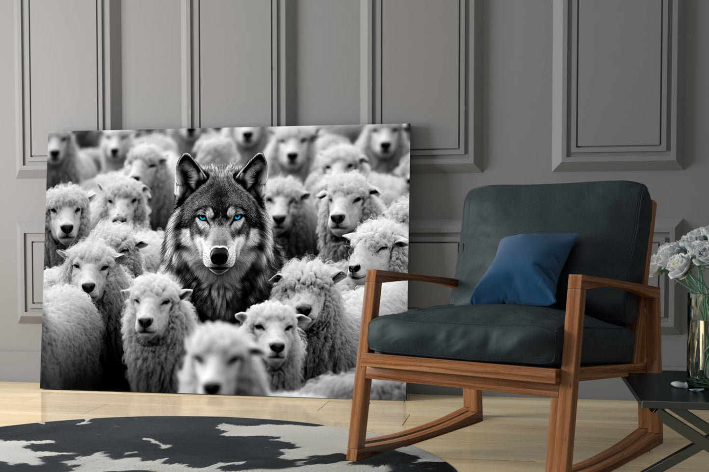 Wolf in Sheep's Clothing Glass Wall Art