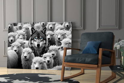 Wolf in Sheep's Clothing Glass Wall Art