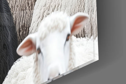 Black Sheep in the Flock Glass Wall Art