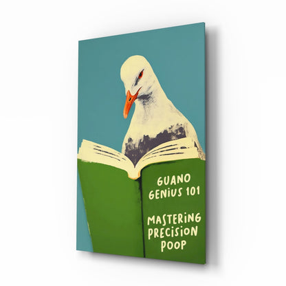 Seagull science coastal humor glass wall art