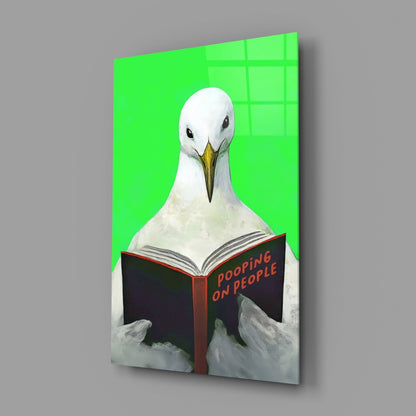 Educated Seagull Glass Wall Art