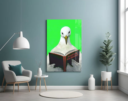 Educated Seagull Glass Wall Art