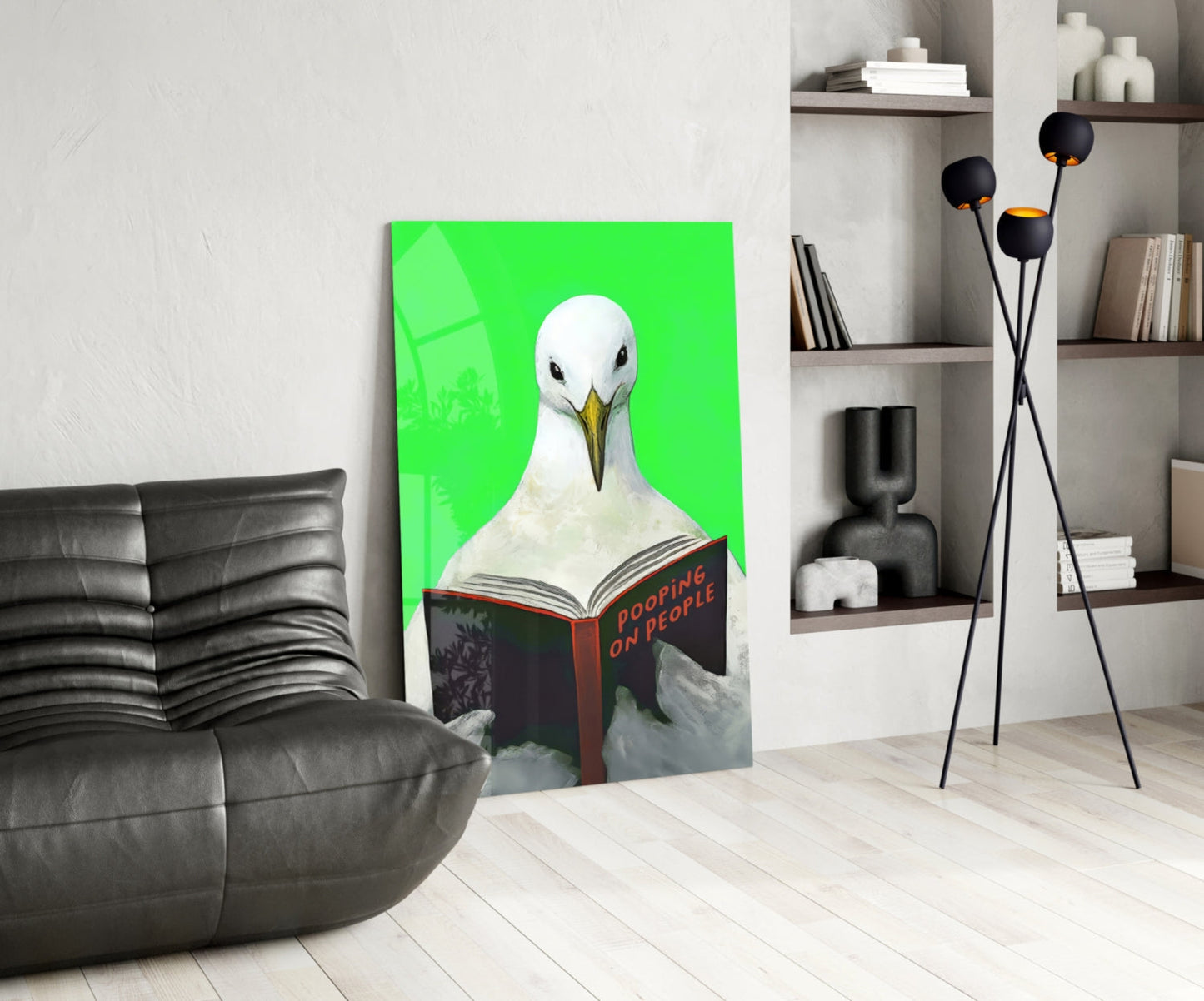 Educated Seagull Glass Wall Art