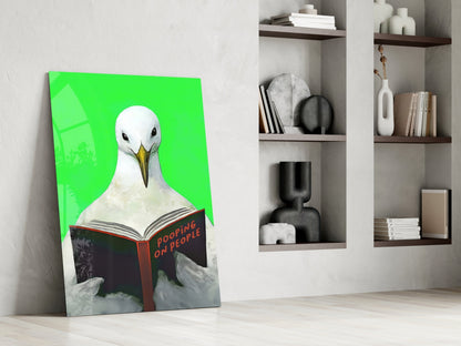 Educated Seagull Glass Wall Art