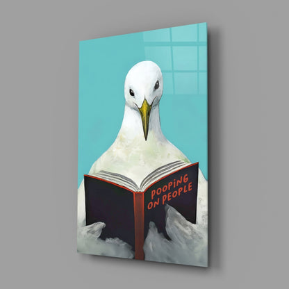Wise Seagull Glass Wall Art