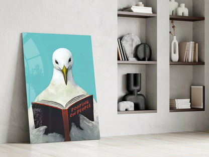 Wise Seagull Glass Wall Art