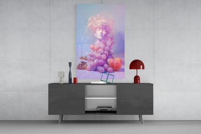 Grape Goddess Glass Wall Art