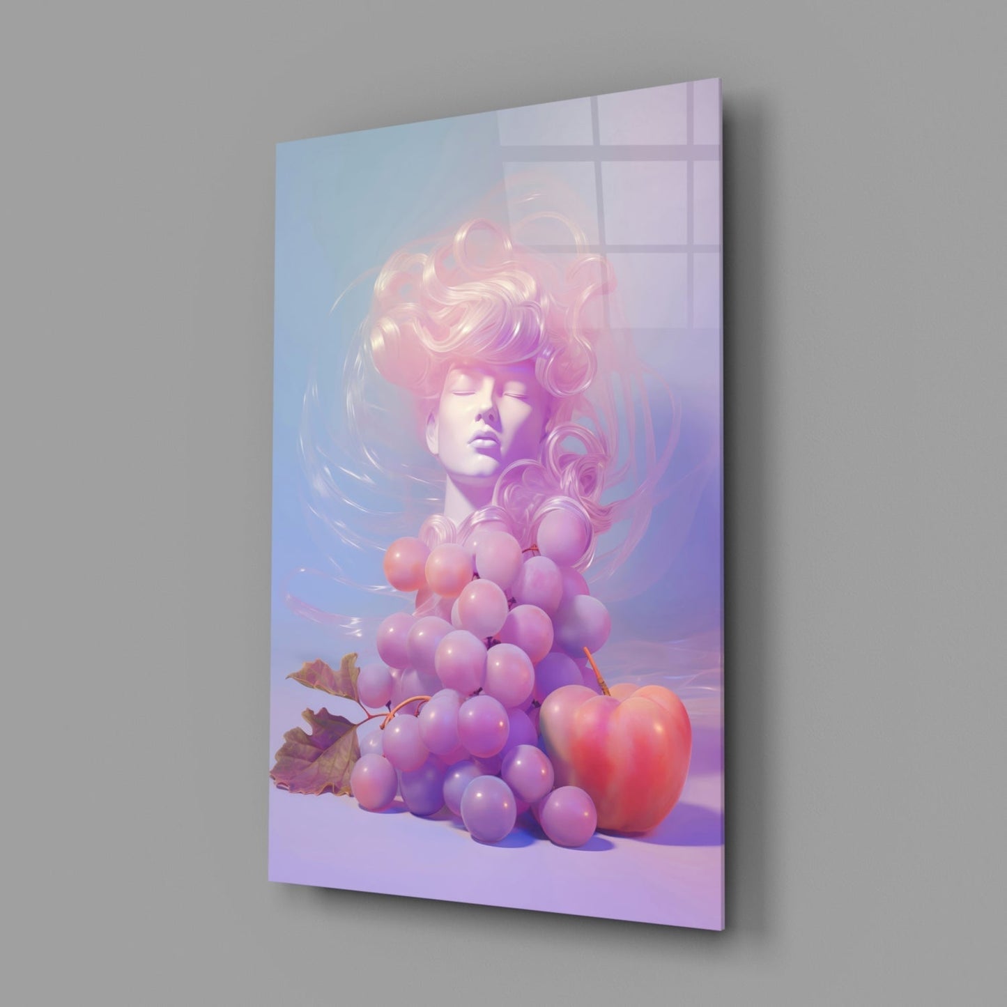 Grape Goddess Glass Wall Art