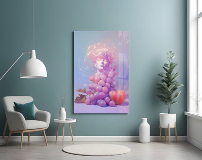 Grape Goddess Glass Wall Art