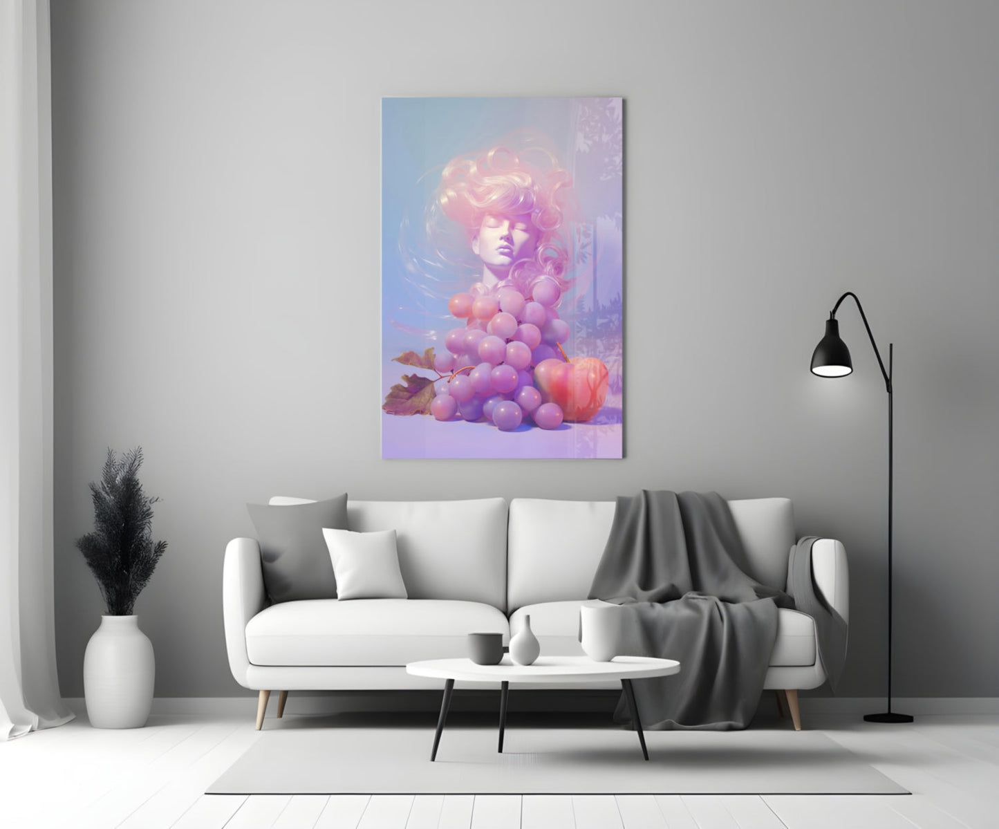 Grape Goddess Glass Wall Art