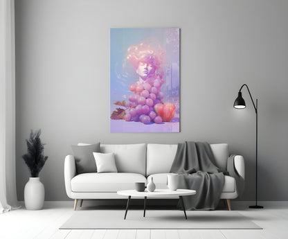 Grape Goddess Glass Wall Art