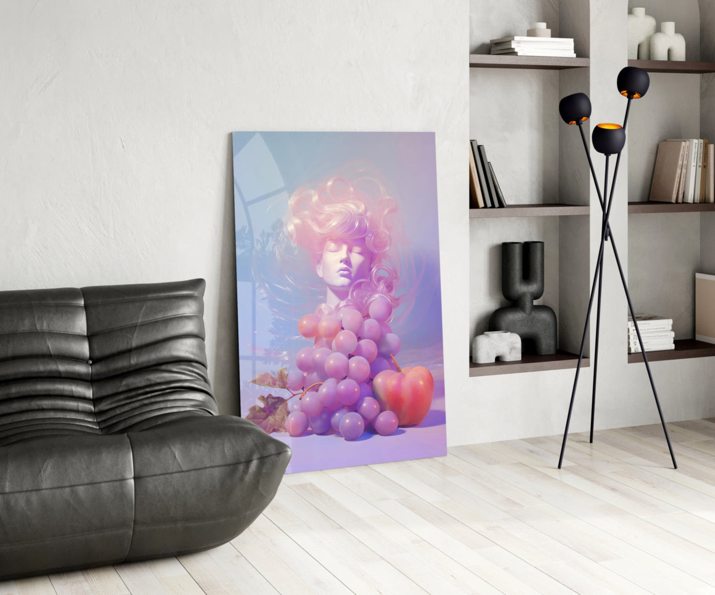 Grape Goddess Glass Wall Art
