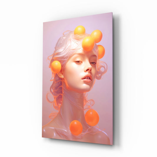 Queen of Orange glass wall art design