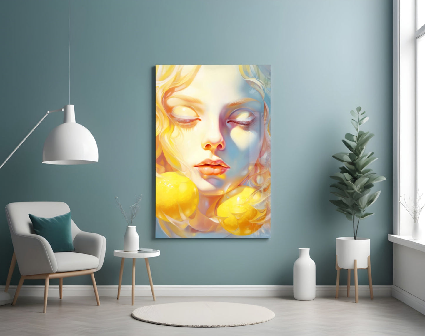 Lemony Dreams Glass Wall Art