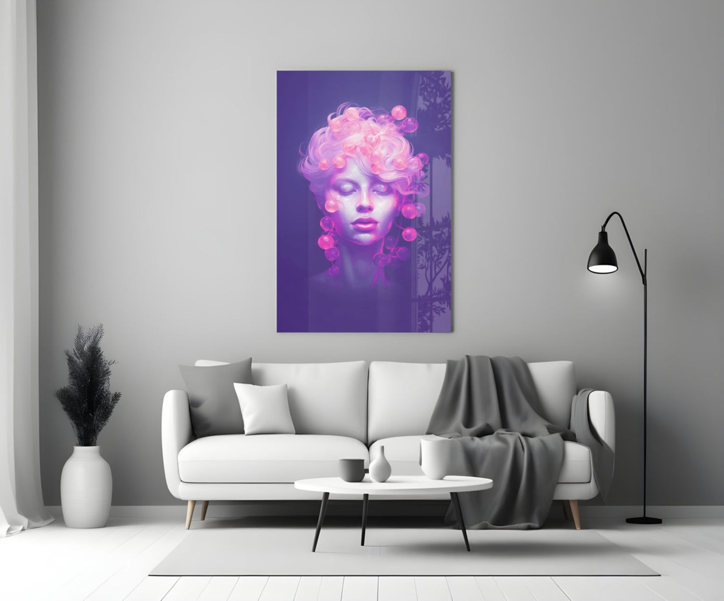 Pink Bubbles Glass Wall Art