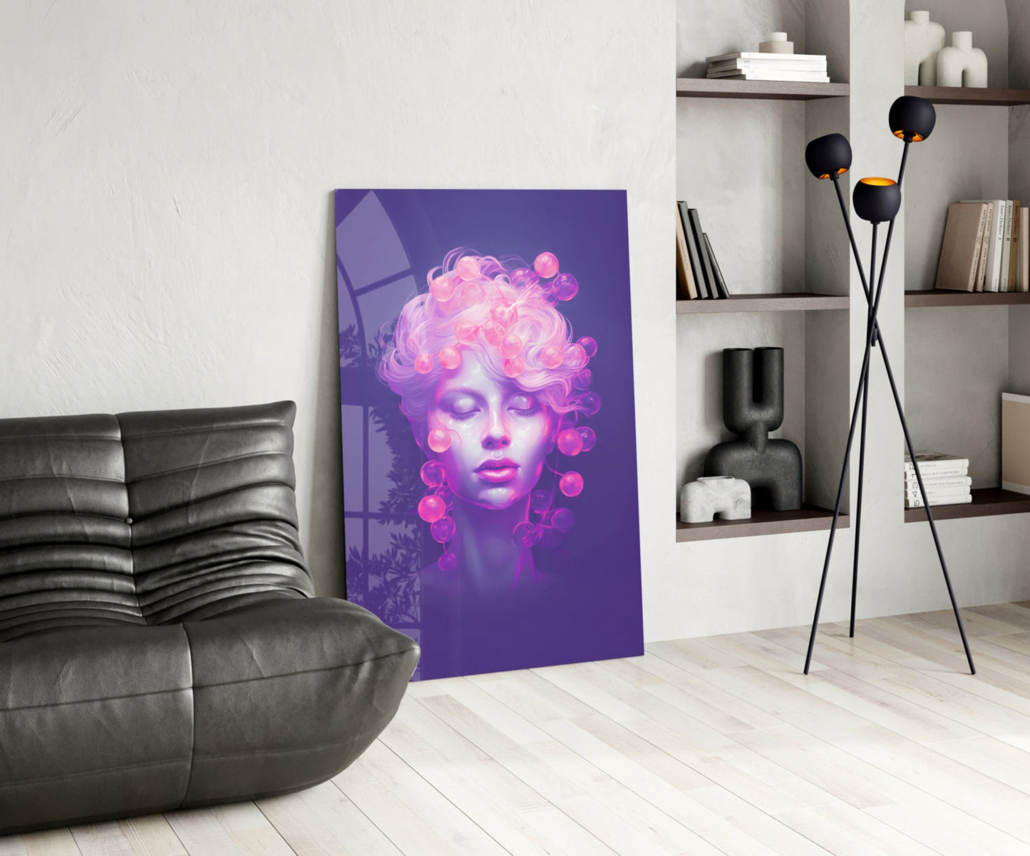 Pink Bubbles Glass Wall Art