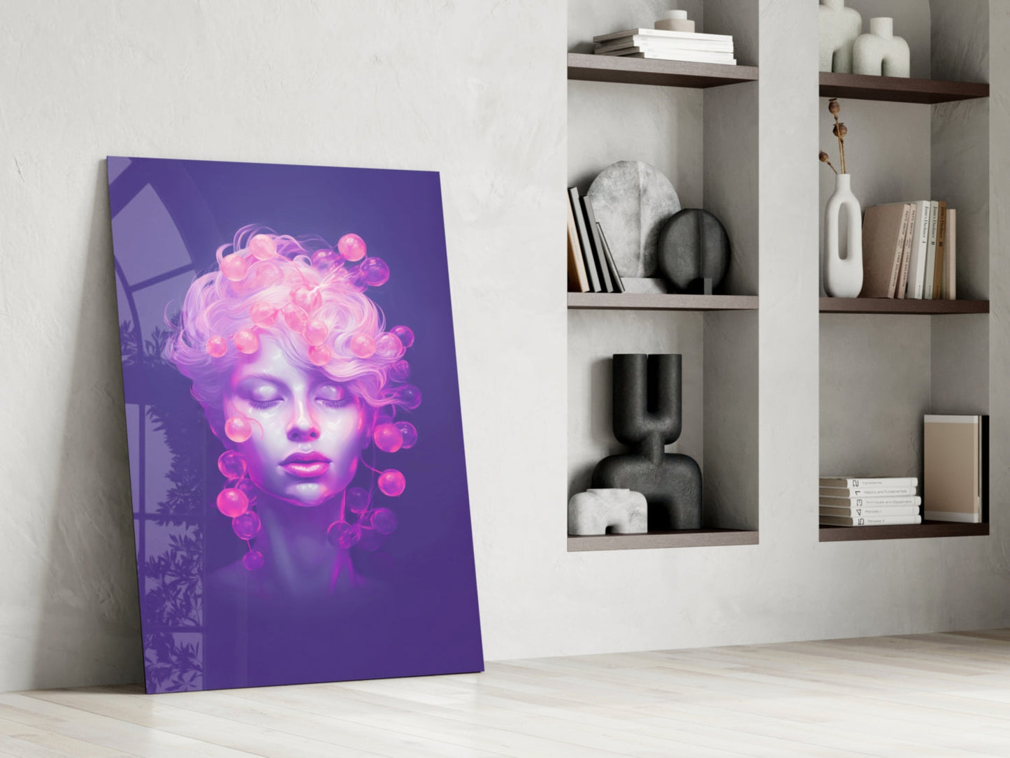 Pink Bubbles Glass Wall Art