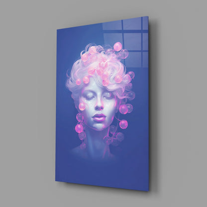 Pink Bubbles Glass Wall Art