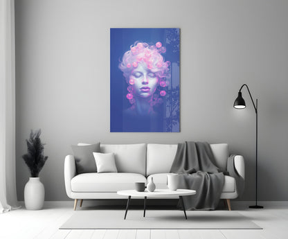 Pink Bubbles Glass Wall Art