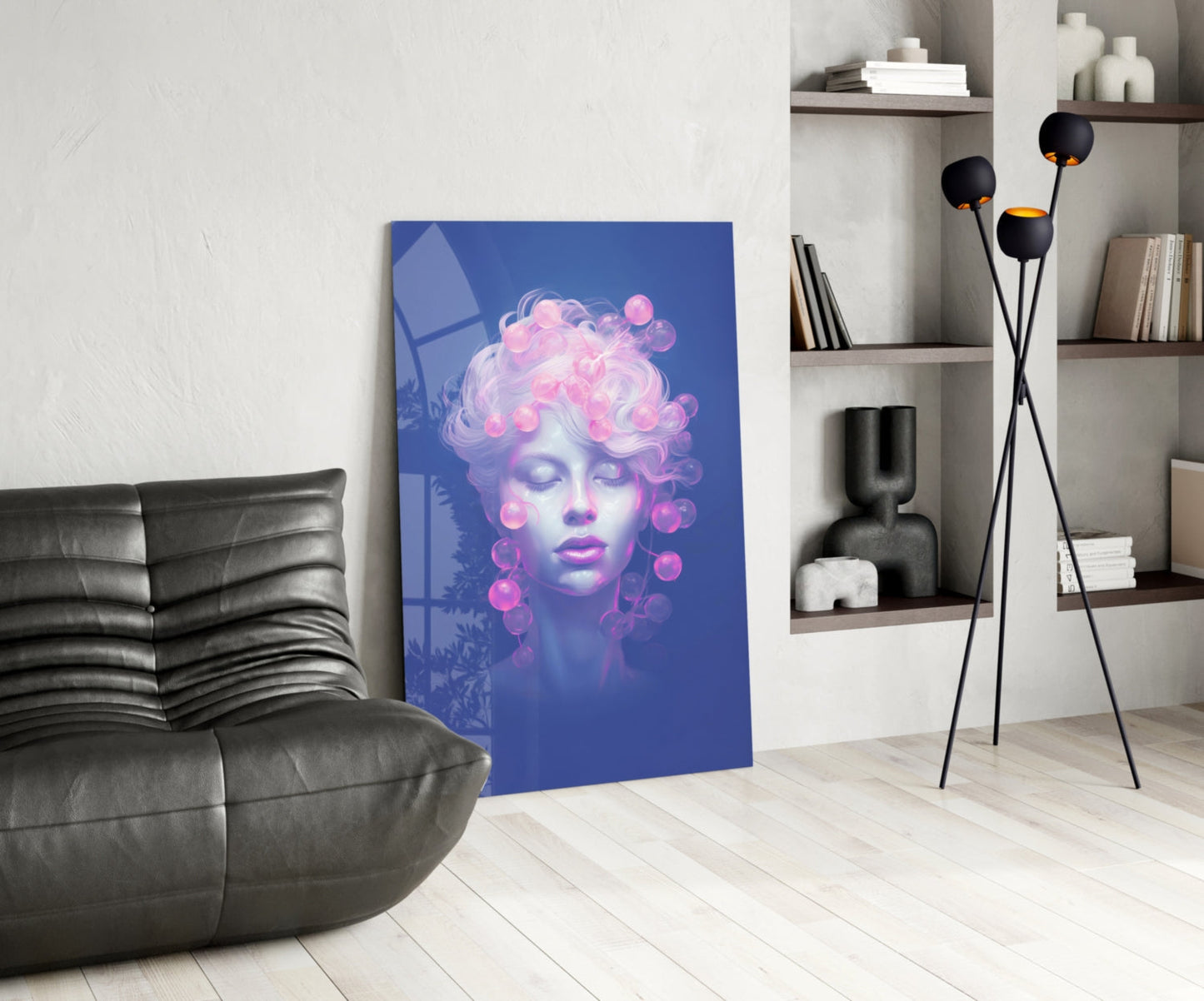 Pink Bubbles Glass Wall Art