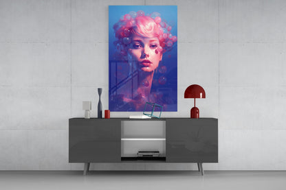 Pink Bubbles Glass Wall Art