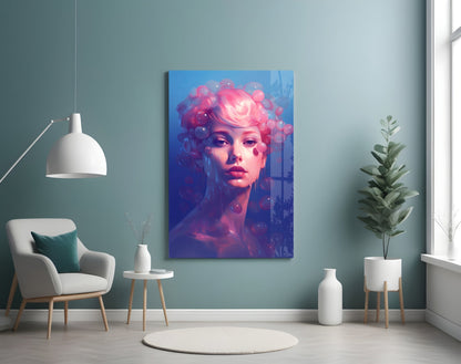 Pink Bubbles Glass Wall Art