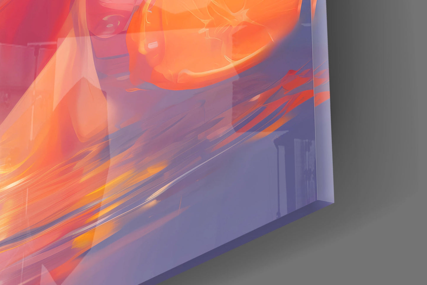 Orange Bubbles Glass Wall Art